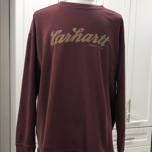 Carhartt Long-Sleeve Graphic Henley Shirt – Men’s 2XL – Burgundy